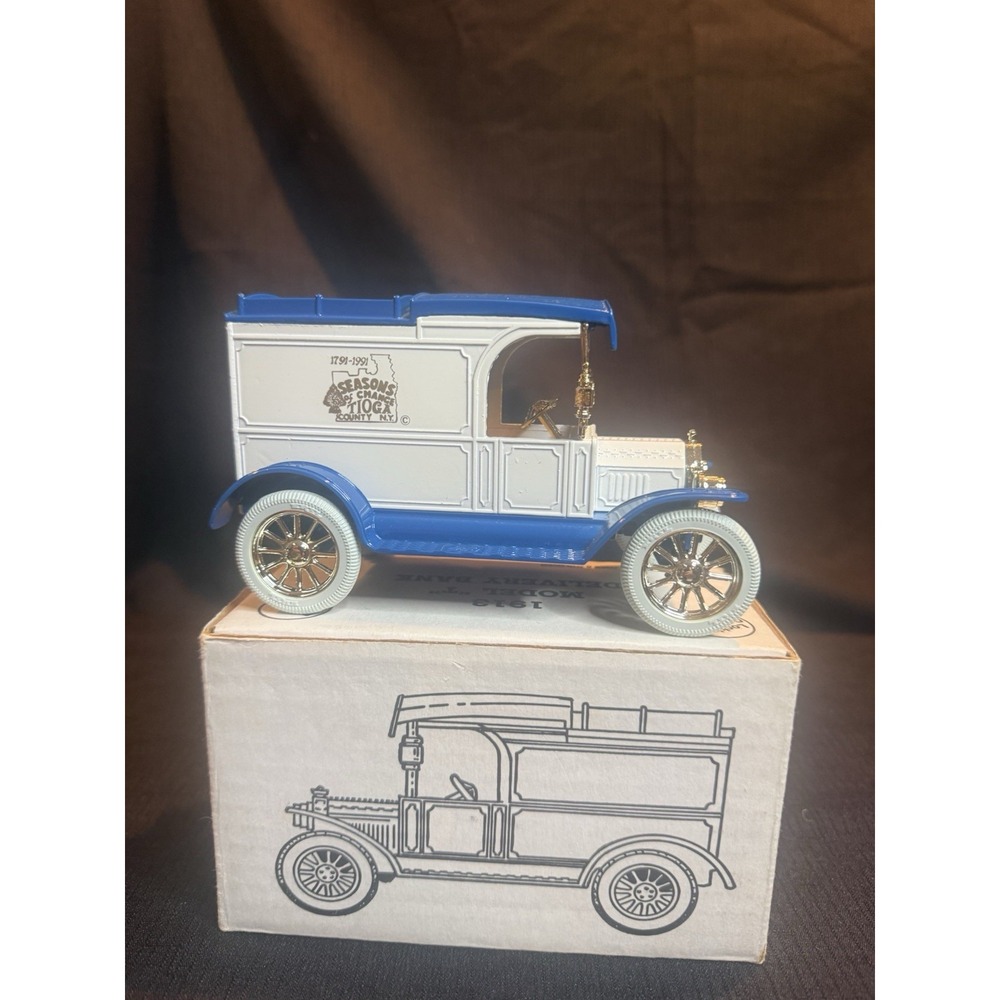 Vintage ERTL 1917 Model T Van Bank Seasons of Chance Tioga County NY 1:25 Ford